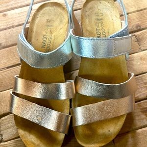Naot Brand silver and gold sandals
